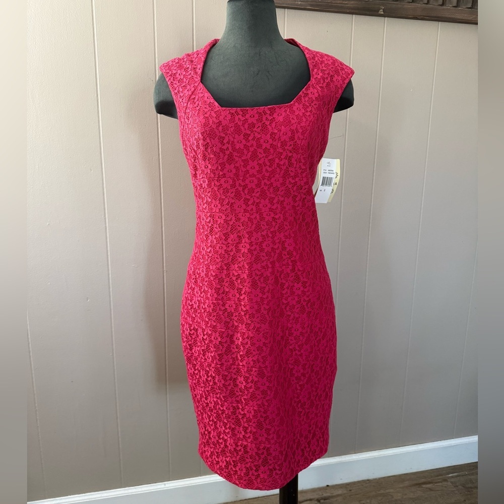 Sangria • Lace Cap Sleeve Dress - Picture 2 of 12